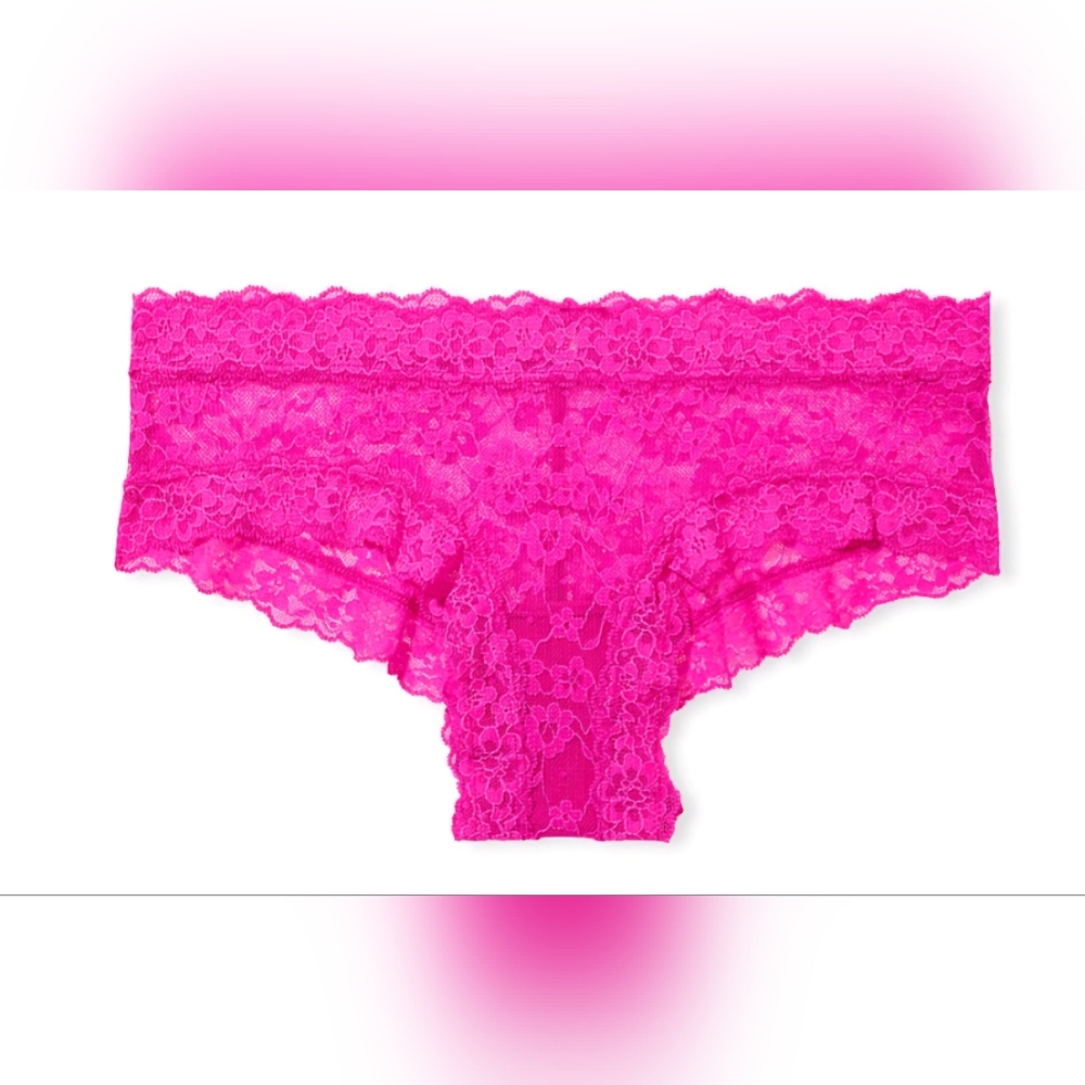 NEW/VICTORIA'S SECRET PINK LACE CHEEKY PANTY/SIZE M